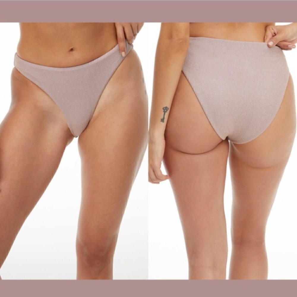 Good American Sparkle Bikini Bottom in Lavender Size S